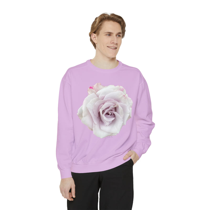 Lavender Rose Unisex Garment-Dyed Sweatshirt