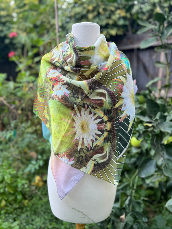 FORTUNE FULFILLMENT // Telluric Bloom Cotton Silk Square Scarf