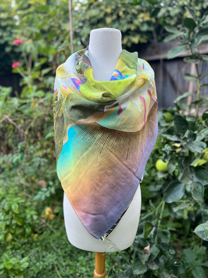 FORTUNE FULFILLMENT // Telluric Bloom Cotton Silk Square Scarf