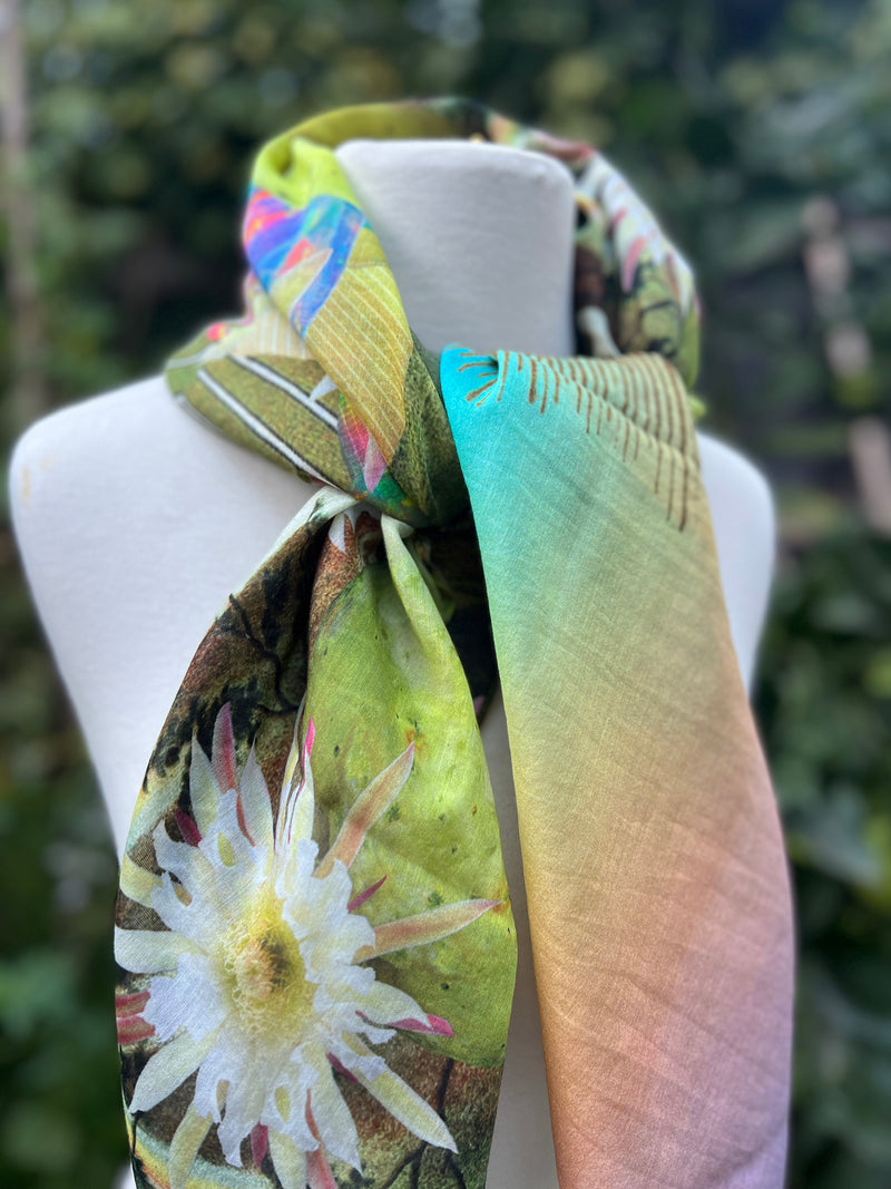 FORTUNE FULFILLMENT // Telluric Bloom Cotton Silk Square Scarf