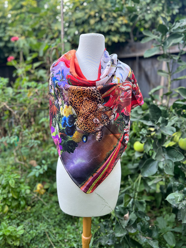 INDESTRUCTIBLE SPIRIT // Vajra Rose Cotton Silk Square Scarf